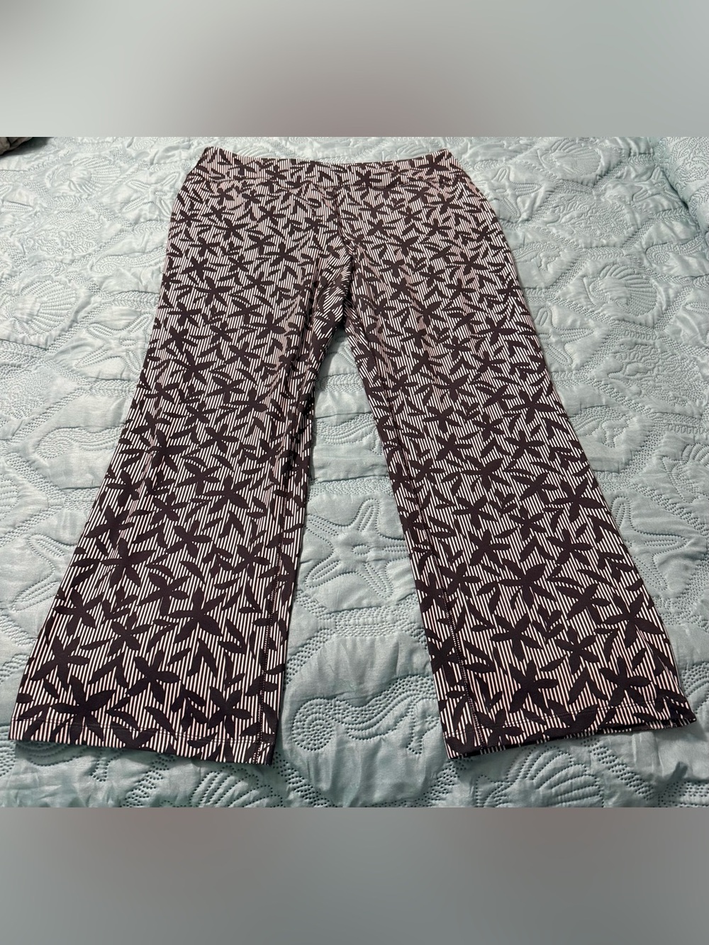 Lands' End Black and White Yoga Pants